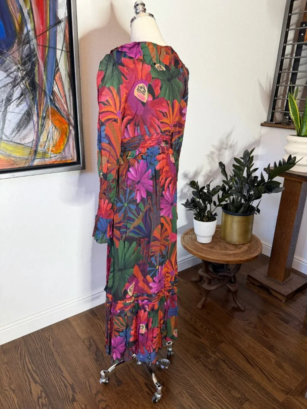 β¨ NWT FARM Rio "Bird Flowers" Maxi Dress β SOLD OUT Print β Size M NEWβ¨ - Picture 6 of 16